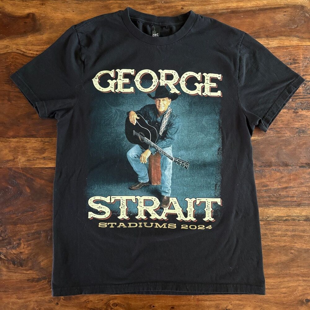 George Strait Concert 2024 Stadiums Tour District T-Shirt Mens S Black
